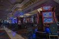 Interior view of casino slot machines. Las Vegas Strip. Nevada. USA. Las Vegas. Royalty Free Stock Photo