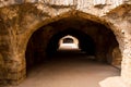 Interior view of Castle long deep passage tunnel castle.