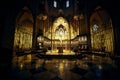 Interior view of the cathedral of Pamplona