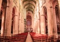 Interior view of the Cathedral Saint-Gatien - Roman Catholic church Royalty Free Stock Photo