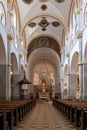 Interior view of the central nave of the Basilica of Our Mother of Mercy in Maribor