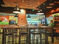 interior view of a Chinese fast food restaurant in Wuhan city china