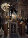 Interior view from the church of Agii Taxiarches in Kalamata city, Messenia, Greece