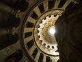 Interior of the Church of the Holy Sepulchre in the Old Town of Jerusalem, Israel Royalty Free Stock Photo