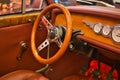 Interior view of classic vintage car