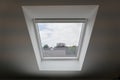 Interior view at closing white Tilt Window Skylights