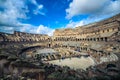 Interior view of the Colosseum Coliseum known as the Flavian Amphitheatre. Royalty Free Stock Photo