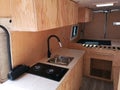 Conversion of a van into a camper van inside view