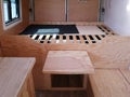 Conversion of a van into a camper van inside view