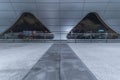 Interior view of corridor of modern architecture. Building abstract background Royalty Free Stock Photo