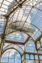 Interior view of Crystal Palace of Madrid Royalty Free Stock Photo