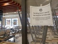 Interior view of a dinning room closed in Burger King