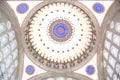 Interior view of the dome of Mihrimah Mosque in Istanbul.