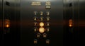 Interior View of Elevator Control Panel with Illuminated Buttons in a Modern Building for Transportation in City Royalty Free Stock Photo
