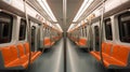 Interior view of an empty modern subway carriage Royalty Free Stock Photo