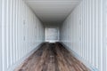 Interior view of empty semi truck dry van trailer Royalty Free Stock Photo