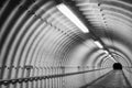 Interior view of empty tunnel. Architecture abstract background in monochrome Royalty Free Stock Photo