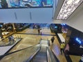 Interior View of Escalator going down in Mall of the Emirates in Dubai, UAE Royalty Free Stock Photo