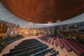 Interior view of the famous Rock Church Temppeliaukion kirkko during Christmas time in Helsinki, Finland Royalty Free Stock Photo