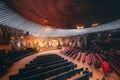 Interior view of the famous Rock Church Temppeliaukion kirkko during Christmas time in Helsinki, Finland