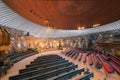 Interior view of the famous Rock Church Temppeliaukion kirkko during Christmas time in Helsinki, Finland Royalty Free Stock Photo