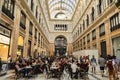 Interior view of Galleria Umberto I, a public shopping gallery in Naples, Italy. Built between 1887 1890