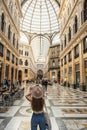 Interior view of Galleria Umberto I, a public shopping gallery in Naples, Italy. Built between 1887 1890