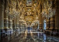 Interior view of the grand hallway of the Opera House in Paris, France Royalty Free Stock Photo