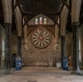 Interior view of The Great Hall and the Round Table of King Arthur in the Winchester Castle