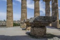 Interior view of Greek temple in Sicilian territory selinunte