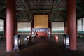 The interior view of the hall at Changdeokgung Palace in Seoul, South Korea Royalty Free Stock Photo