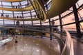 Interior view of the helicoidal ramp in the Reichstag building in Berlin