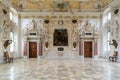 Interior view of the historic and ornate baroque reception room at Salem Palace in southern Germany
