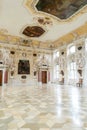 Interior view of the historic and ornate baroque reception room at Salem Palace in southern Germany