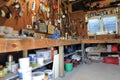 Interior View of Home Garage Workshop Royalty Free Stock Photo