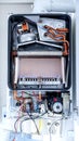 An interior view of a home - type natural gas combi boiler