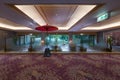 Interior view of the hotel lobby of a traditional Japanese style hotel, Ranzan hotel in Arashiyama, Kyoto, Japan