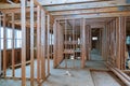 Interior view of a house under construction Royalty Free Stock Photo