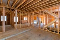 Interior view of a house under construction Royalty Free Stock Photo