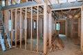 Interior view of a house under construction Royalty Free Stock Photo