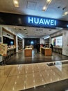 interior view of Huawei mobile phone store in Wuhan city china Royalty Free Stock Photo