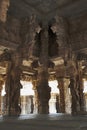 Interior view. Kalyana Mandapa, Vitthala Temple complex, Hampi, Karnataka. Royalty Free Stock Photo