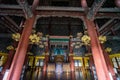 The interior view of the king's hall at Changdeokgung Palace in Seoul, South Korea