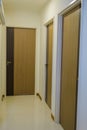 Laminated doors of 4-room HDB BTO apartment. Royalty Free Stock Photo