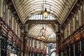 Interior view of Leadenhall Market in the City of London