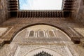 An interior view looking up of the Bou Inania Madarsa in Fes, Morocco.