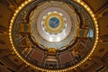 Interior view of a majestic dome of Des Moines state capitol building, United States