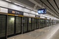 Interior view of Maxwell MRT station of Thomson - East Coast Line in Singapore Royalty Free Stock Photo