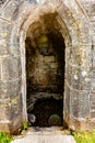 Interior view of the medieval ruins of a water fountain Royalty Free Stock Photo