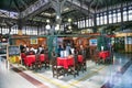 Interior view of mercado central food and drink traditional market of Santiago, Chile